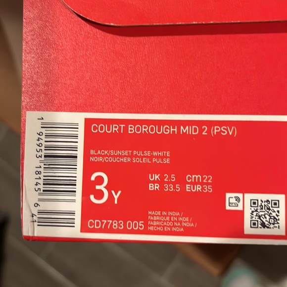 Nike Court Borough Mid 2 GS 'White Sunset Pulse' CD7782-005 - Picture 8 of 12